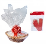 KIT PER CESTI CELLOPHANE TRUCIOLO FIOCCO