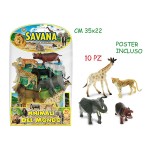 ANIMALI SAVANA 10 PZ C/POSTER