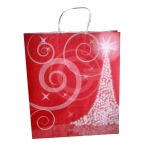 SHOPPER CARTA PINO NATALE ROSSO