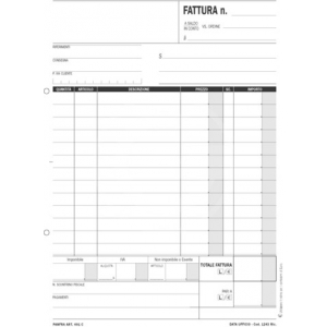 BLOCCO FATTURE 1 ALIQ. A5 50X2 AUTORIC.*