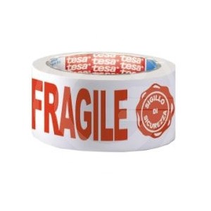 ROTOLO ADESIVO PVC 66X50 FRAGILE BIANCO