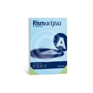 RISMA ACQUA 200G 50F A4 MIX COLORI TENUI