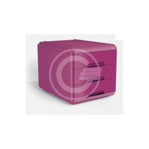 CASSETTIERA MINI 3 CASS. FUCSIA OPACO