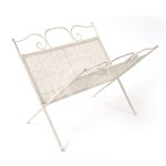 PORTARIVISTE IN FERRO CM 38X34X31 CREMA