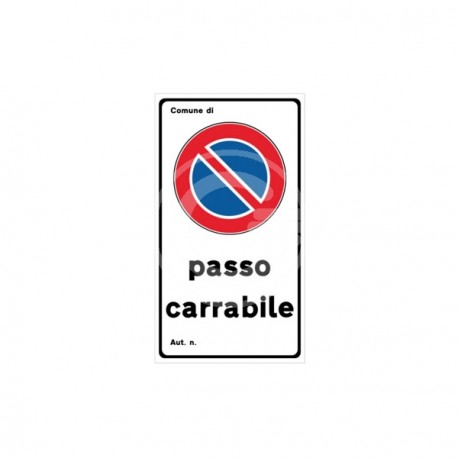 CARTELLO  PASSO CARRABILE 250X450