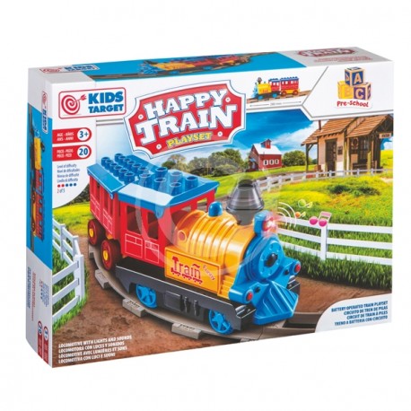 KIDS TARGET HAPPY TRAIN PLAYSET COSTRUZI