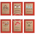 BIGLIETTI NATALE DESIGN FOIL ROSSO 12PZ