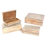 SET 2 COFANETTI IN LEGNO INTARSIATO