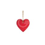 WOOD HEART CARD ( 12 PCS) CM6 RED