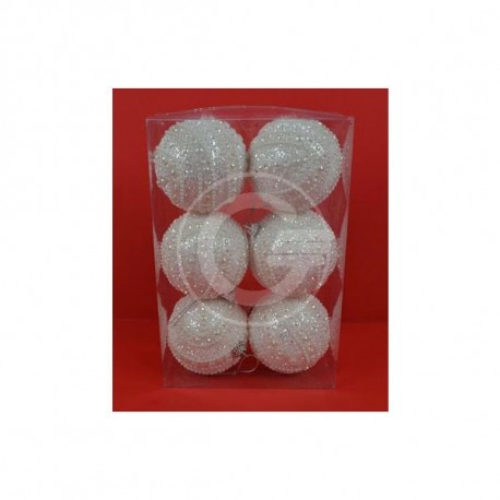 PALLE PVC PERLE E PAIETTES 8CM BOX6PZ