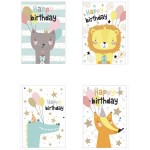 BIGLIETTI COMPLEANNO ANIMALETTI GLITTER