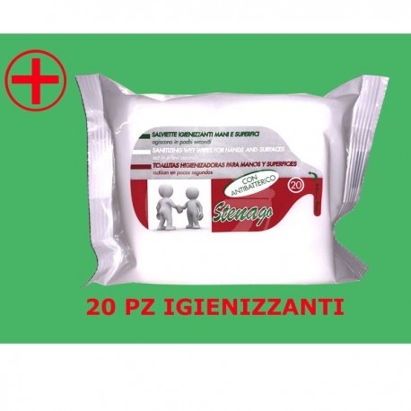 SALVIETTE 20 PZ IGIENIZZANTI MANI E SUPE