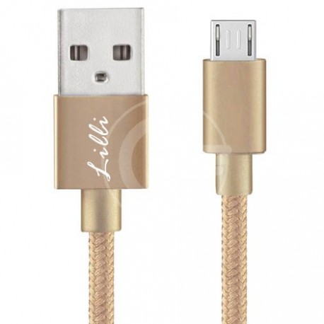 LILLI CAVO MICRO USB GOLD TEXTILE 2mt