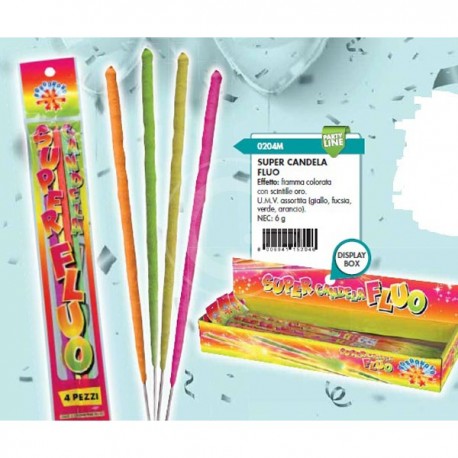 SUPER CANDELA FLUO (4 PCS)